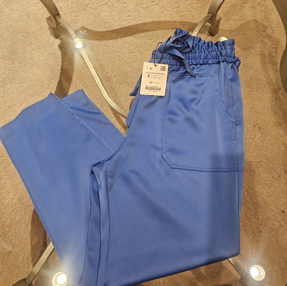 ZARA Vibrant Blue Elastic Waist Pants